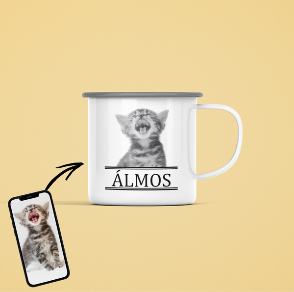 Fém bögre - Színes képpel