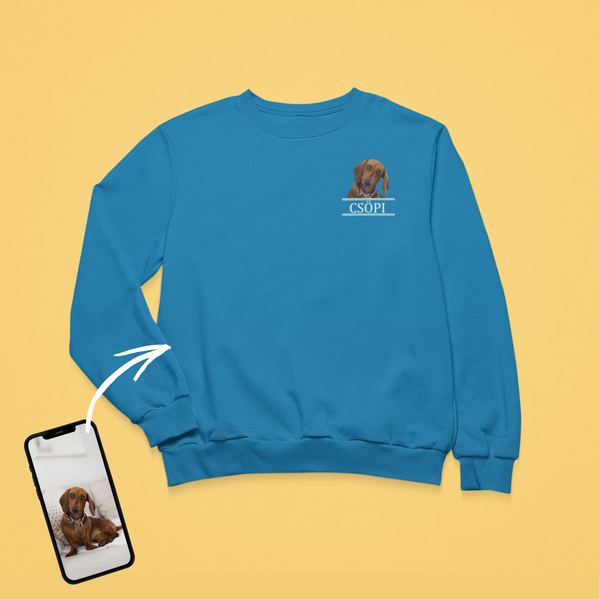 Unisex környakú pulóver - Kicsi színes kép - Saját fotóval