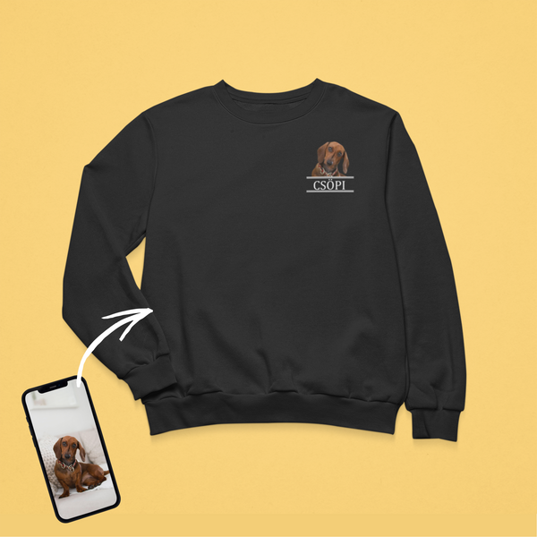 Unisex környakú pulóver - Kicsi színes kép - Saját fotóval