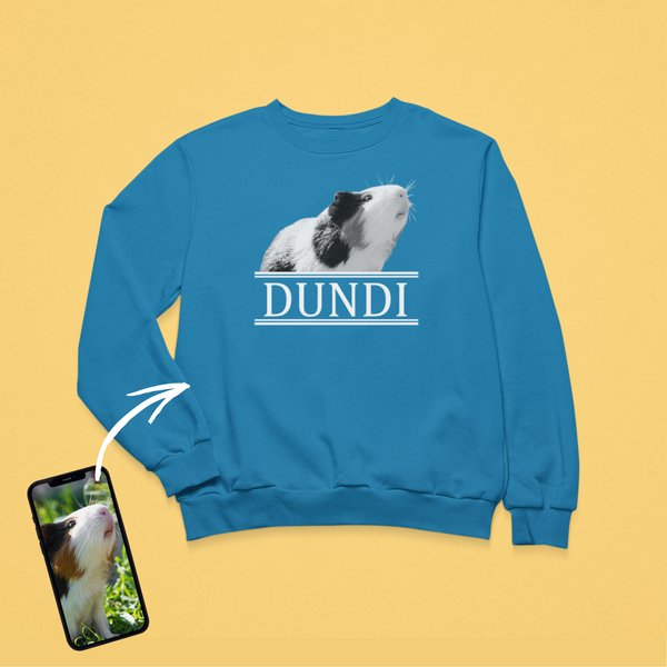 Unisex környakú pulóver - Nagy fekete-fehér kép - Saját fotóval