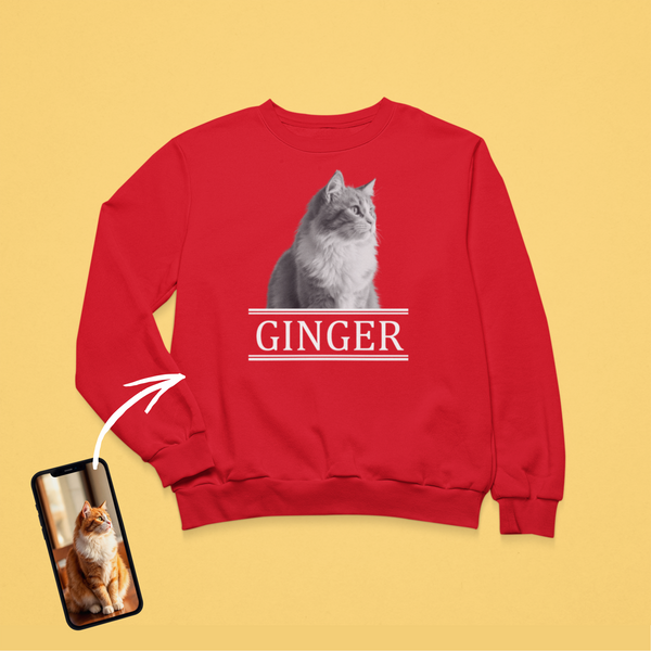 Unisex környakú pulóver - Nagy fekete-fehér kép - Saját fotóval