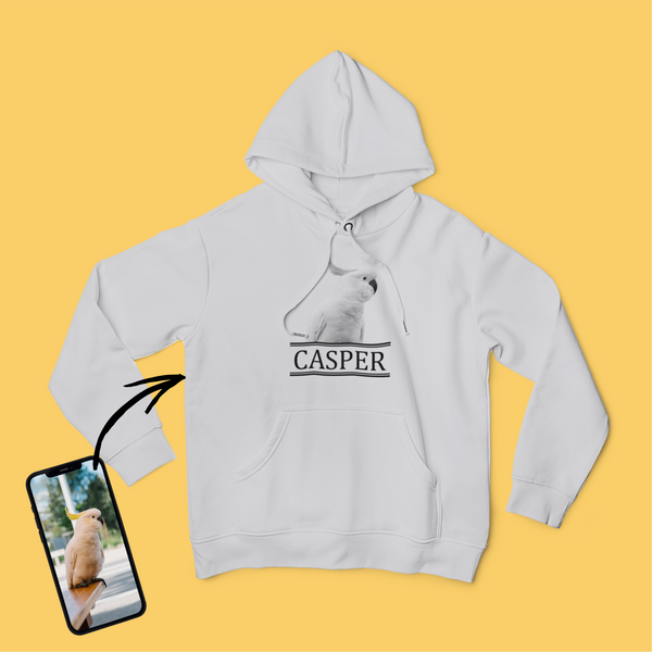 Unisex kapucnis pulóver - Nagy fekete-fehér kép - Saját fotóval