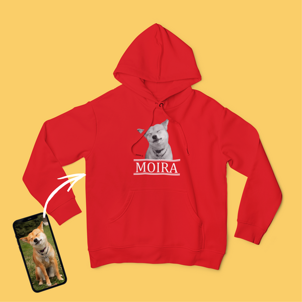 Unisex kapucnis pulóver - Nagy fekete-fehér kép - Saját fotóval