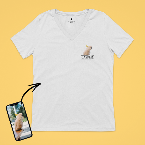 V nyakú póló - Mellkas színes kép - Saját fotóval