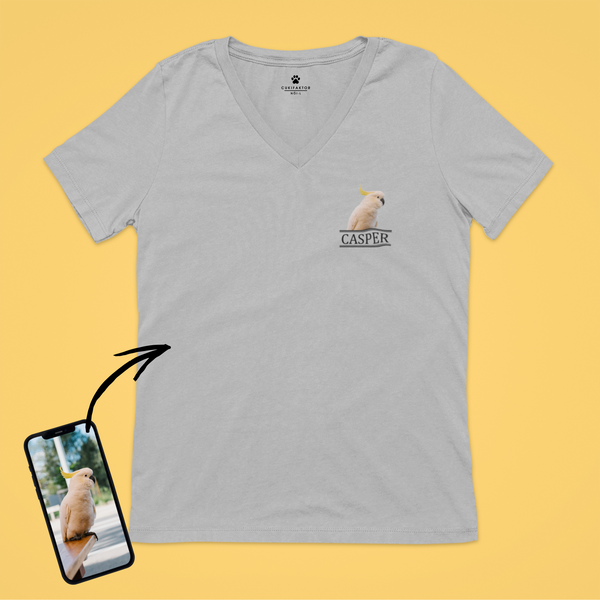 V nyakú póló - Mellkas színes kép - Saját fotóval