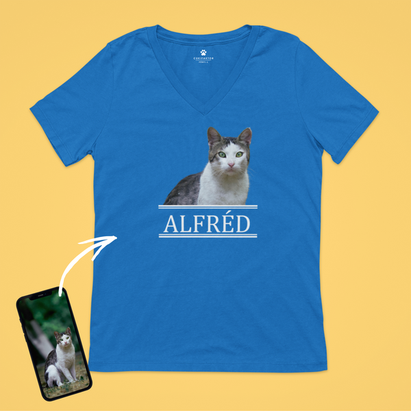 V nyakú póló - Nagy színes kép - Saját fotóval