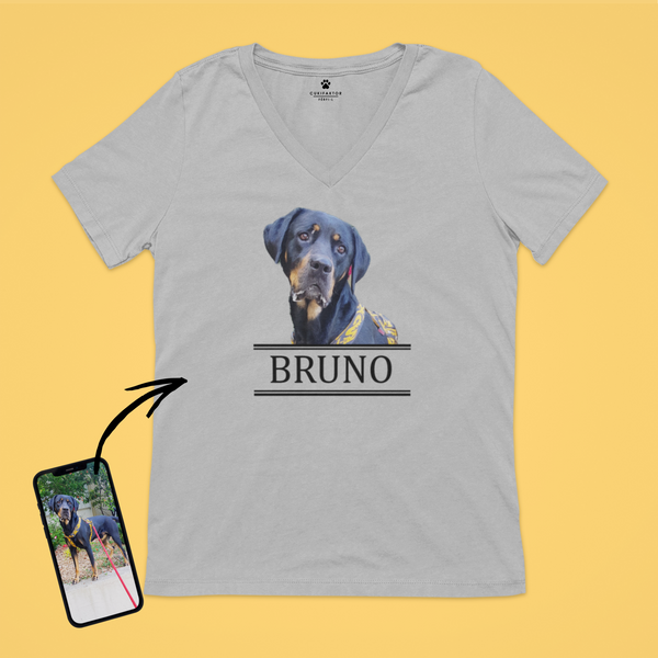 V nyakú póló - Nagy színes kép - Saját fotóval