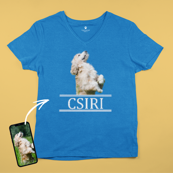 V nyakú póló - Nagy színes kép - Saját fotóval