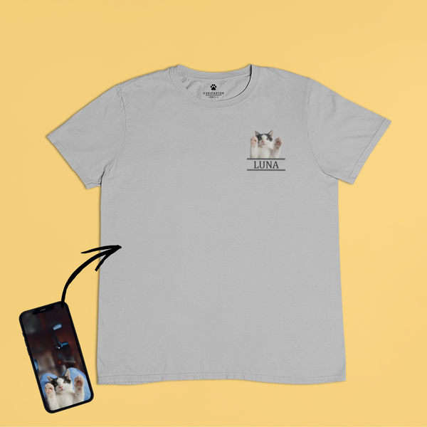 Környakú póló - Mellkas színes kép - Saját fotóval