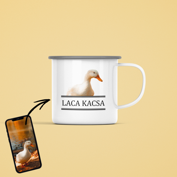 Fém bögre - Színes képpel