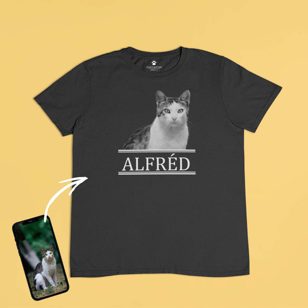 Környakú póló - Nagy fekete-fehér kép - Saját fotóval