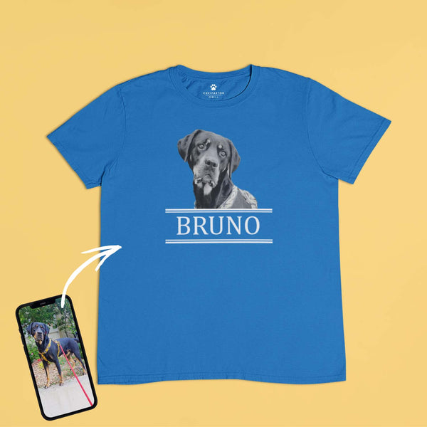 Környakú póló - Nagy fekete-fehér kép - Saját fotóval