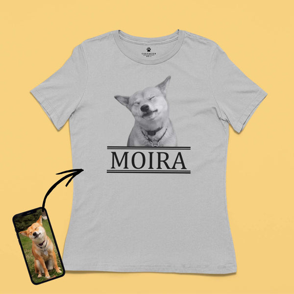 Környakú póló - Nagy fekete-fehér kép - Saját fotóval