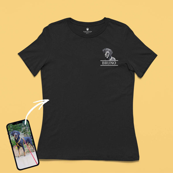 Környakú póló - Mellkas fekete-fehér kép - Saját fotóval