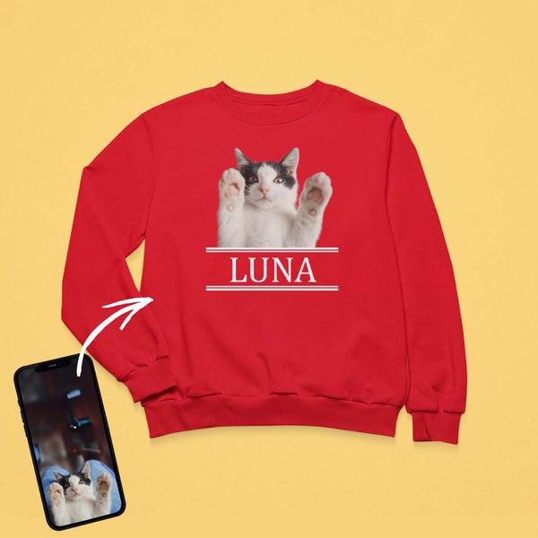 Unisex környakú pulóver - Nagy színes kép - Saját fotóval