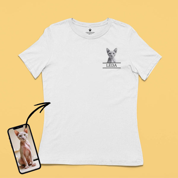 Környakú póló - Mellkas fekete-fehér kép - Saját fotóval