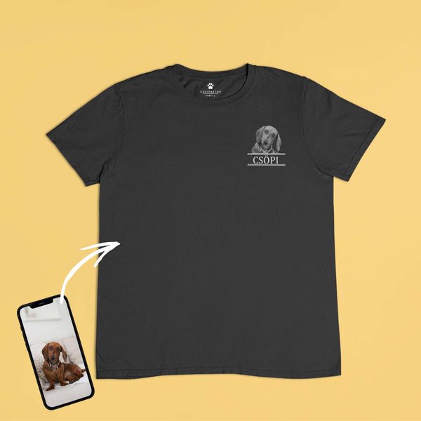 Környakú póló - Mellkas fekete-fehér kép - Saját fotóval